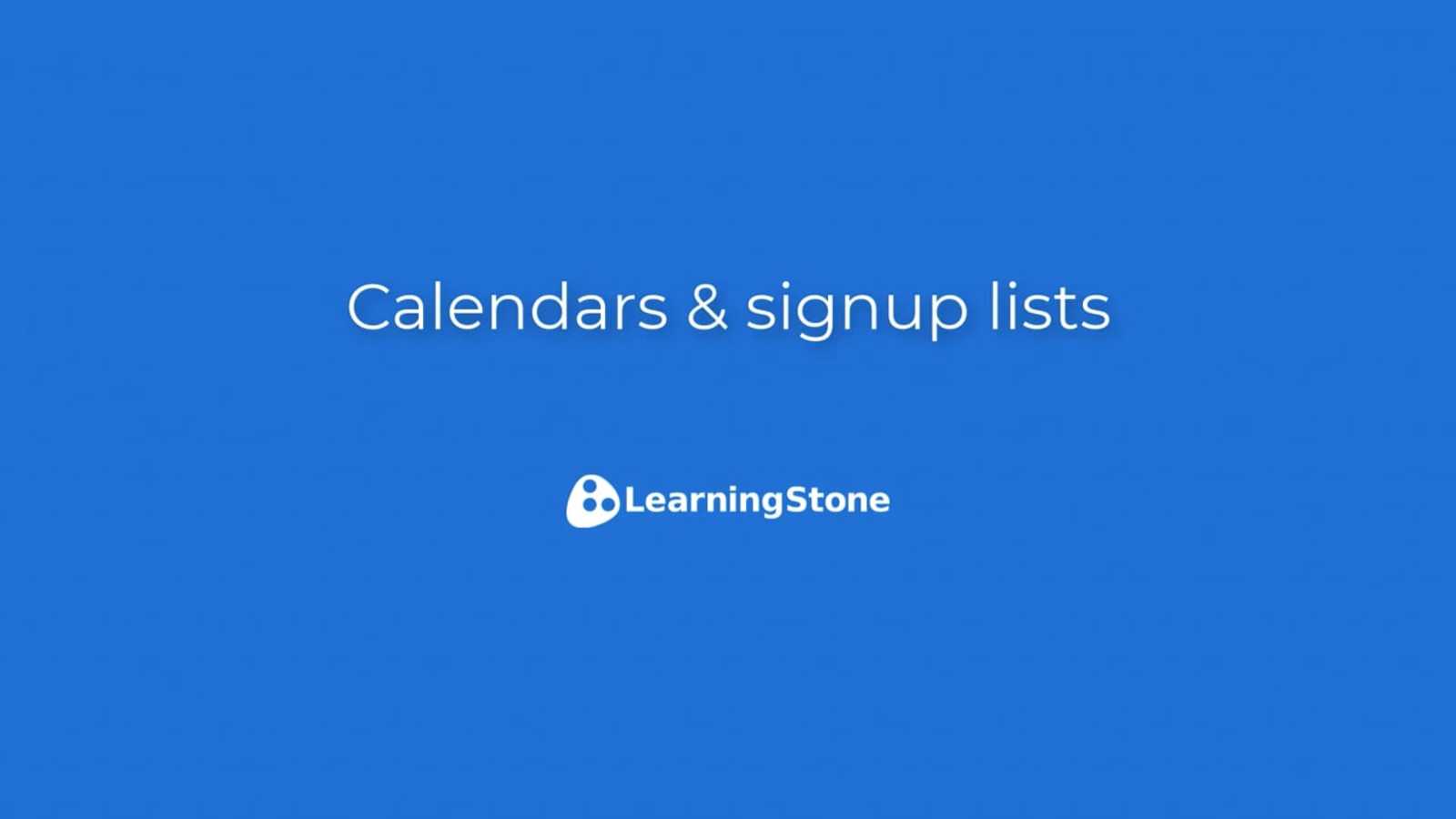 Calendars and signup lists